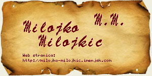 Milojko Milojkić vizit kartica
